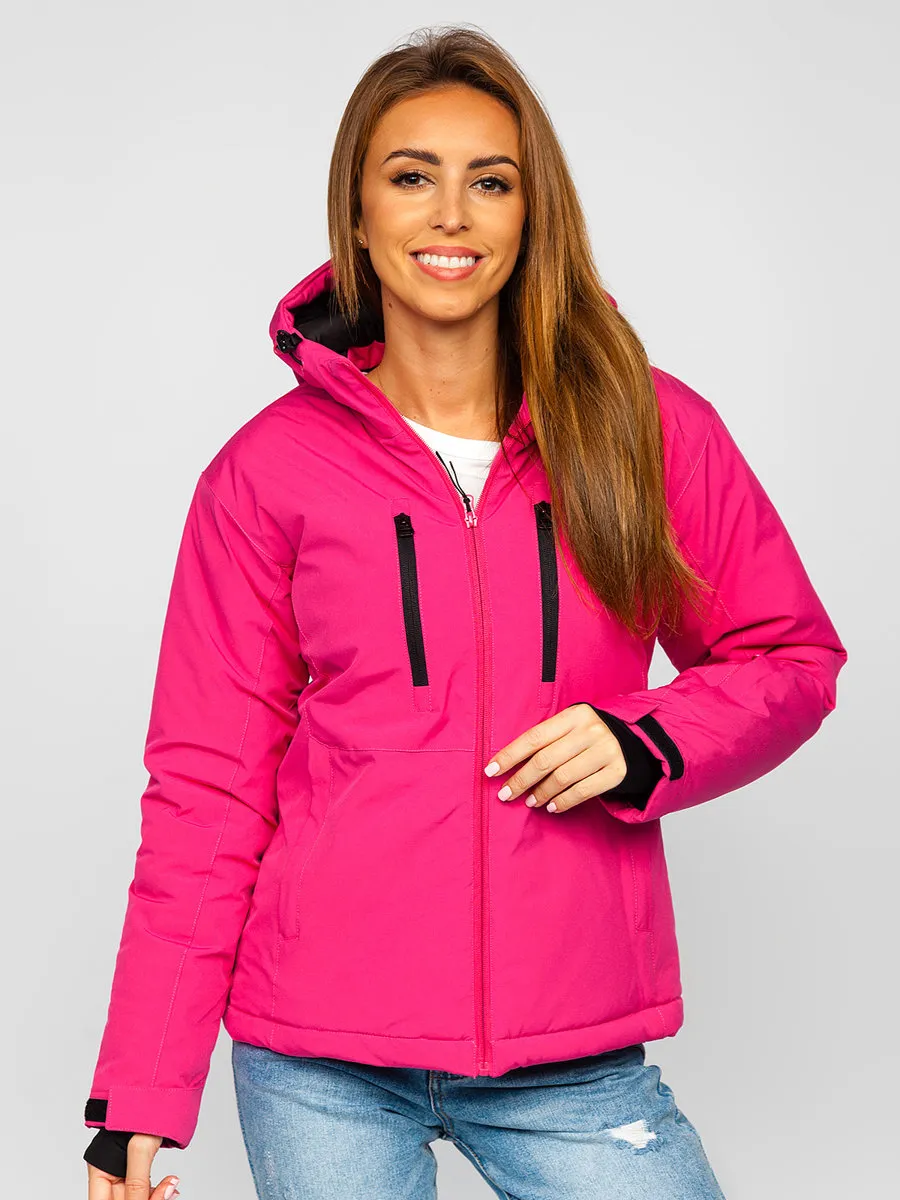 Pink women's winter ski jacket