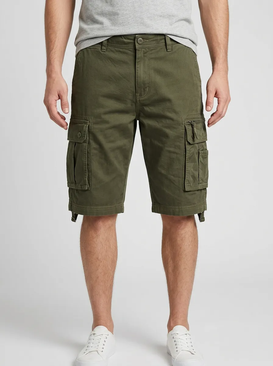 Men's Leisure Cargo Shorts with a Adjustable Waist for Daily Wear