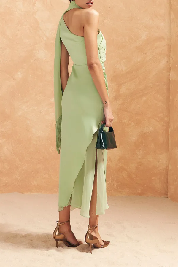 Satin Fashion Halterneck Dress
