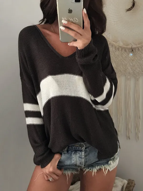 V-neck Knitted Sweater