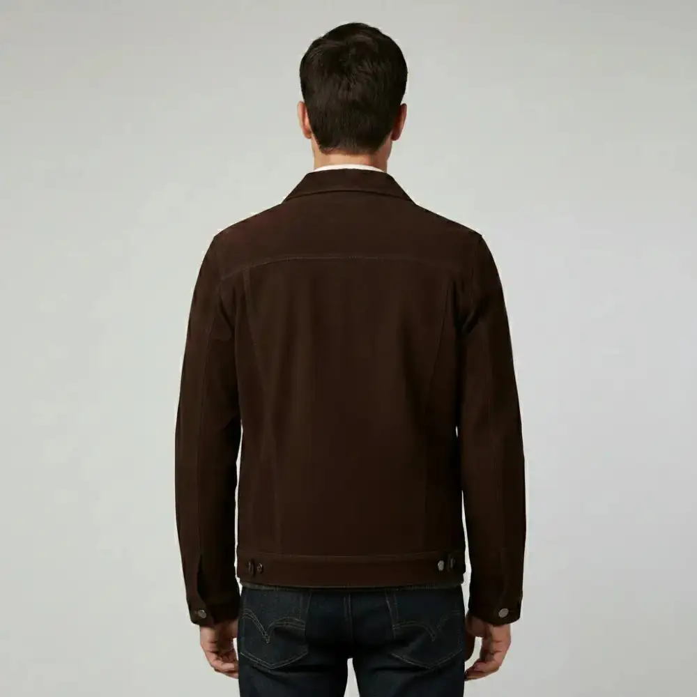 Modern Suede Trucker Western Jacket