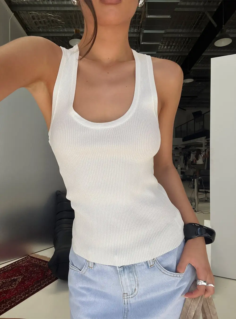 Everyday Longline Scoop Neck Tank Top