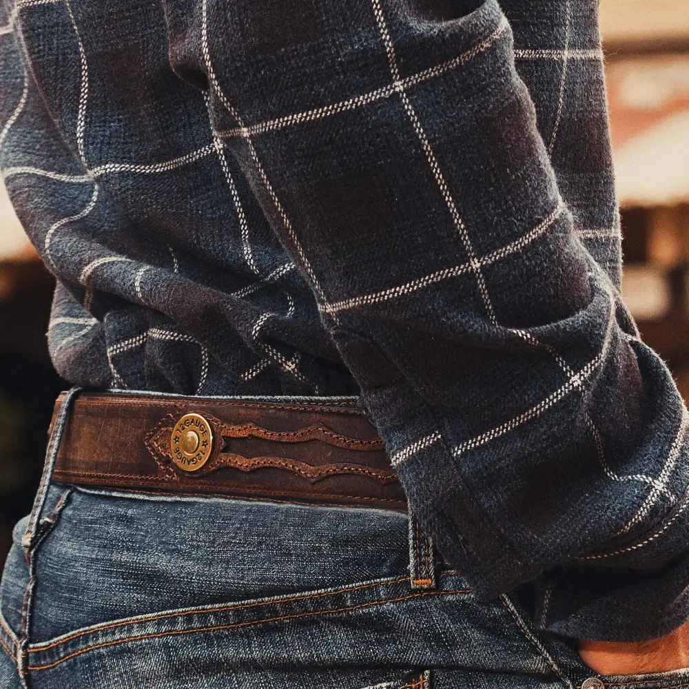 Concho Overlay Leather Western Belt