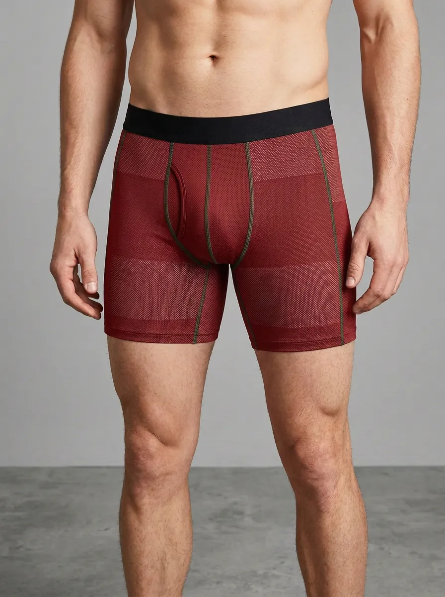 Men's Athletic Grey Geometric Printed Boxer Briefs