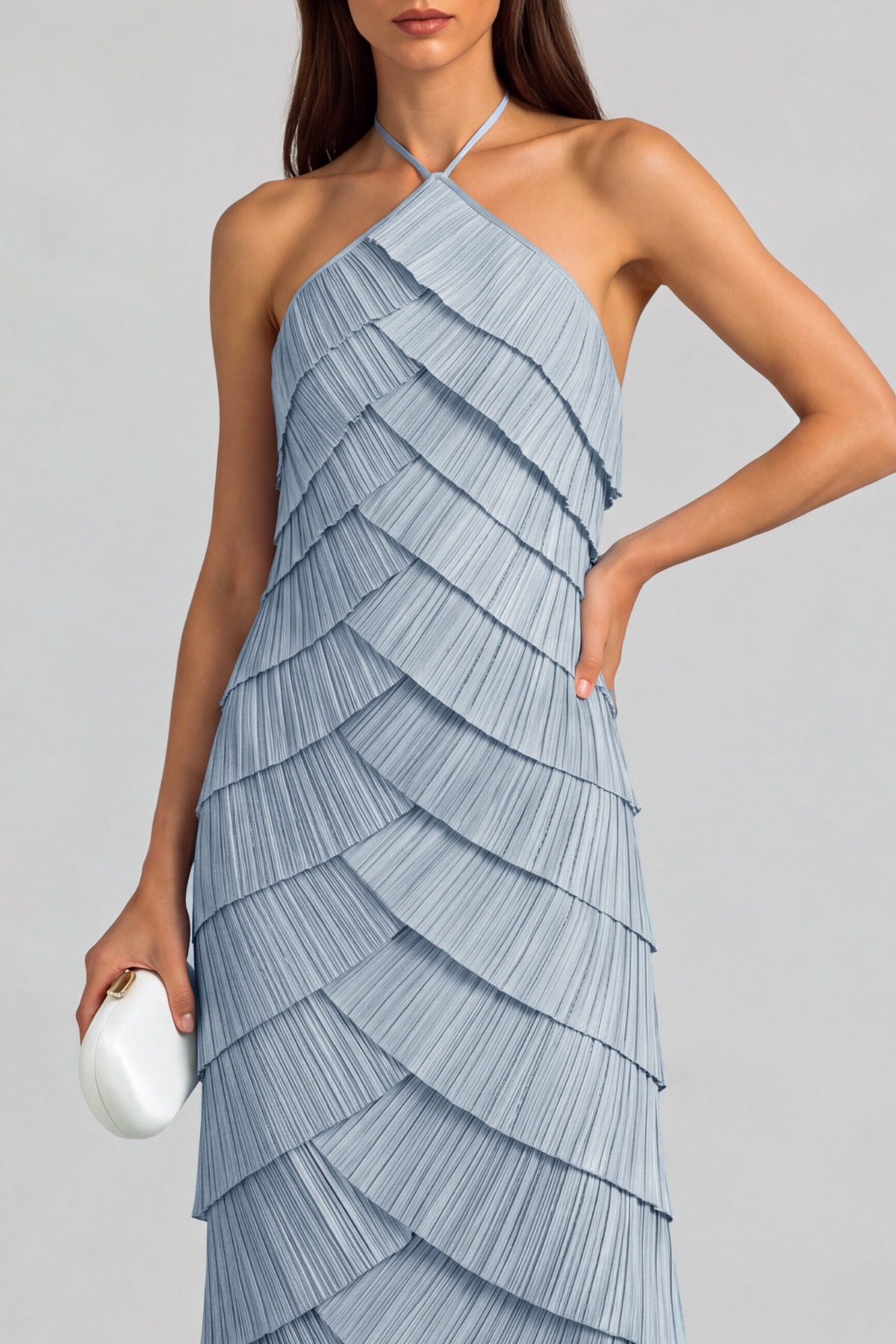 Halter Neck Layered Casual Dress