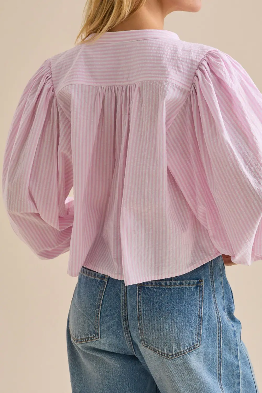 Puff Sleeve Button Up