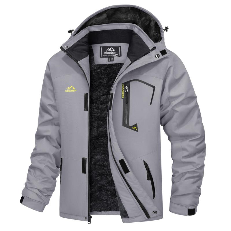 Men’s Winter Coats Waterproof Ski Snow Jacket Warm Fleece Jacket Parka Raincoats With Multi-Pockets