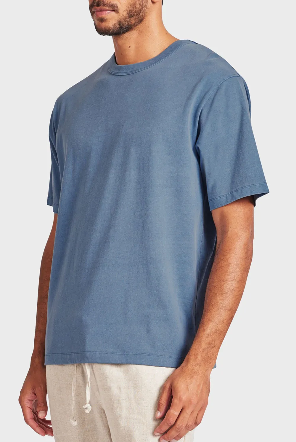 Mid Indigo Short Sleeve Crew Neck Tee