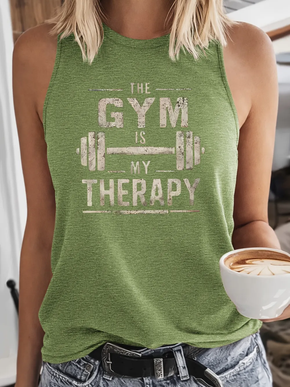 The Gym Is My Sanctuary Print Tank Top