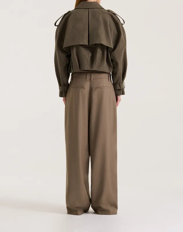 Taupe Relaxed Low-Rise Trouser