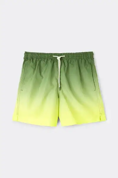 Elastic Waist Patterned Pocket Boxer Boxer Swim Shorts