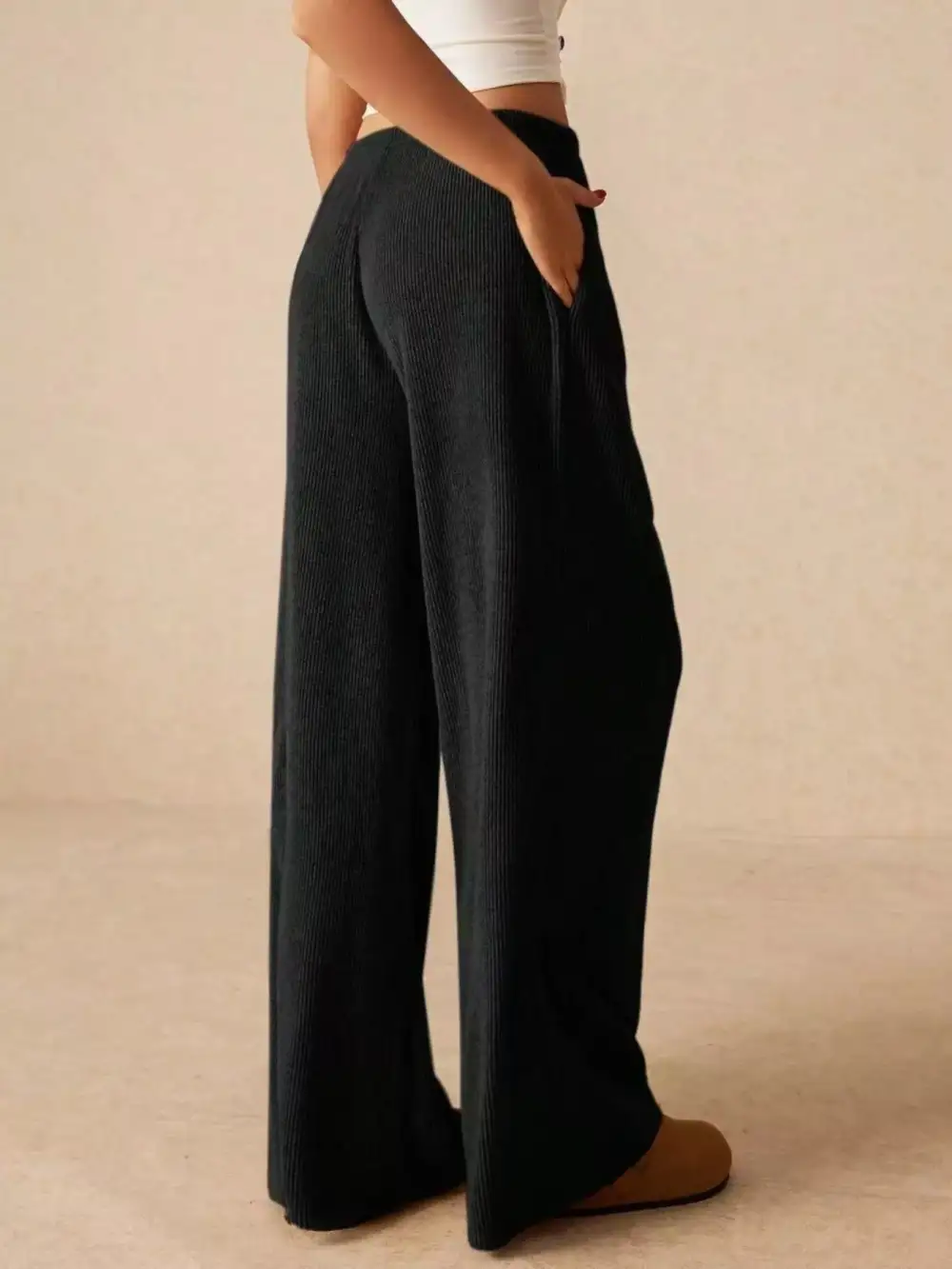 Wide Leg Drawstring Casual Everyday Pants