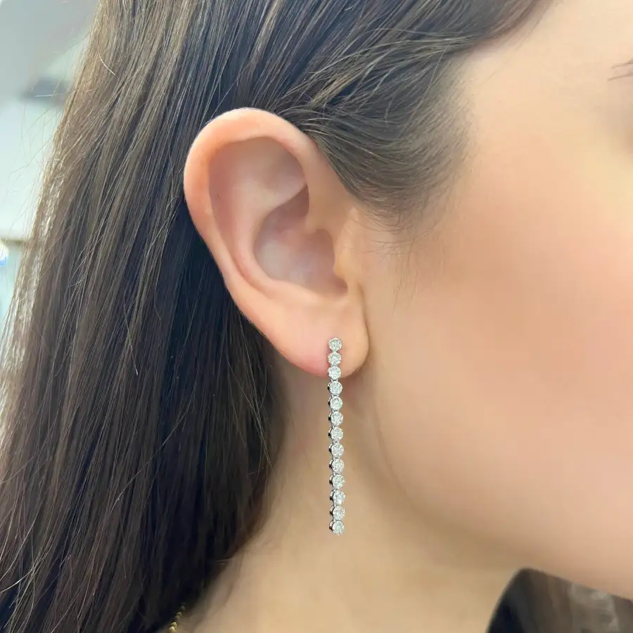 Curved Geometric Gem Detail Earrings