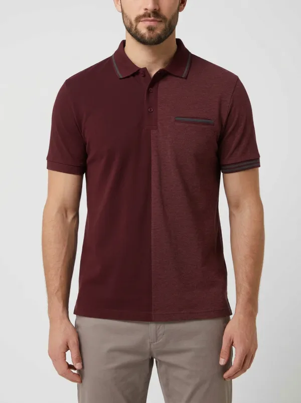 Men's Casual Two-Tone Color Block Pocket Polo Shirt