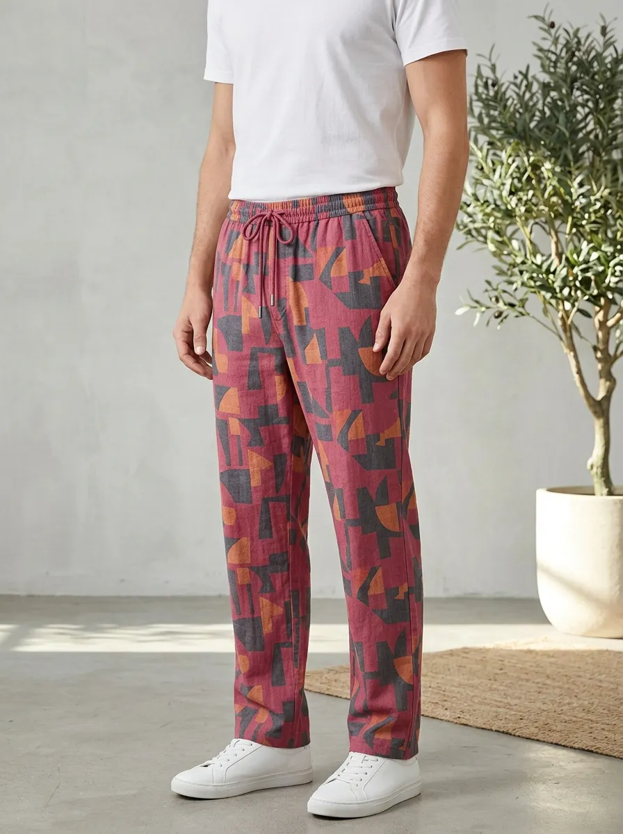 Men's Geometric Modern Printed Pants