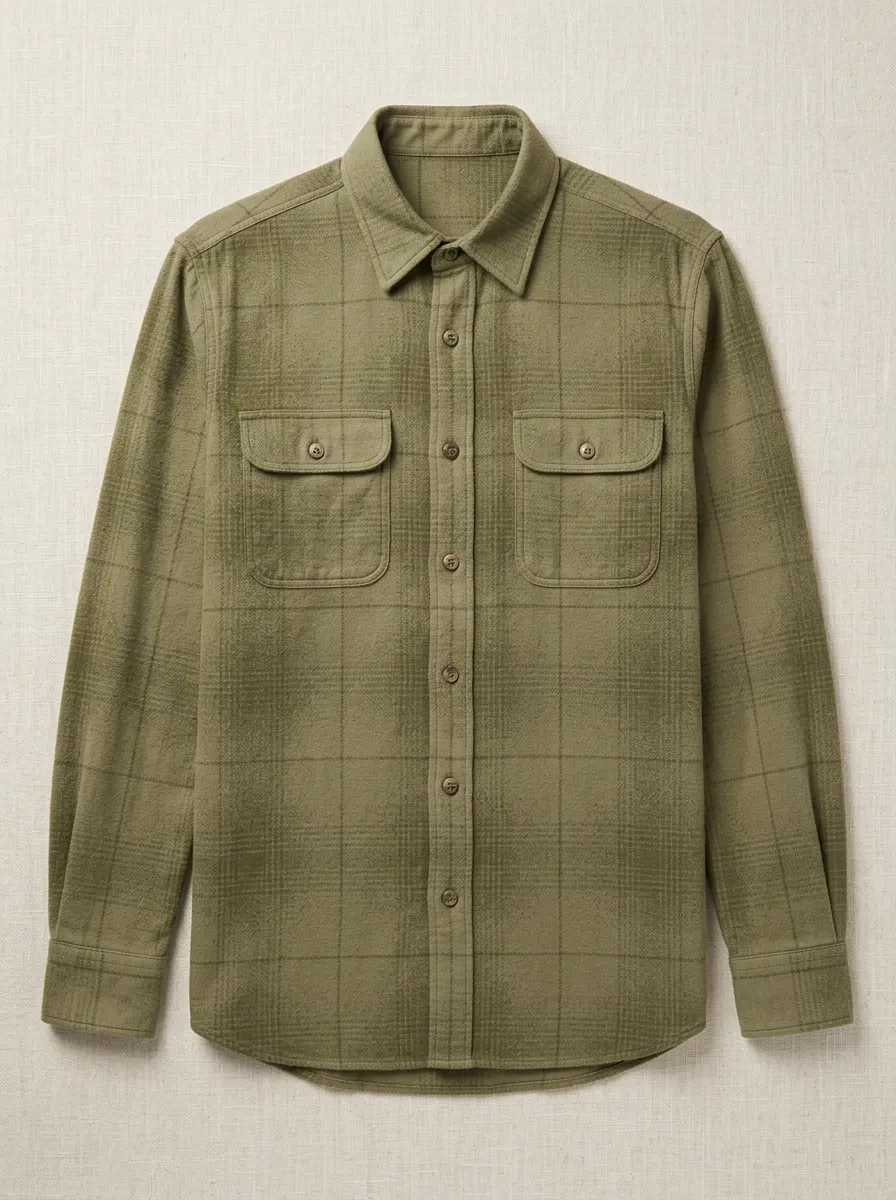 Classic Motif Plaid Long-Sleeve Men's Long-Sleeve Shirt