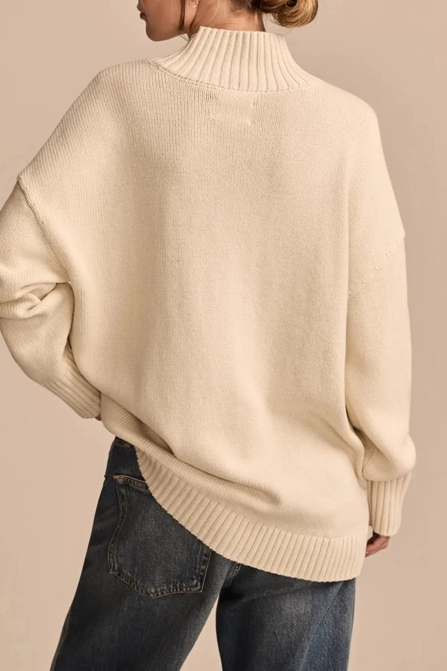 Daily High Neck Intarsia Turtleneck