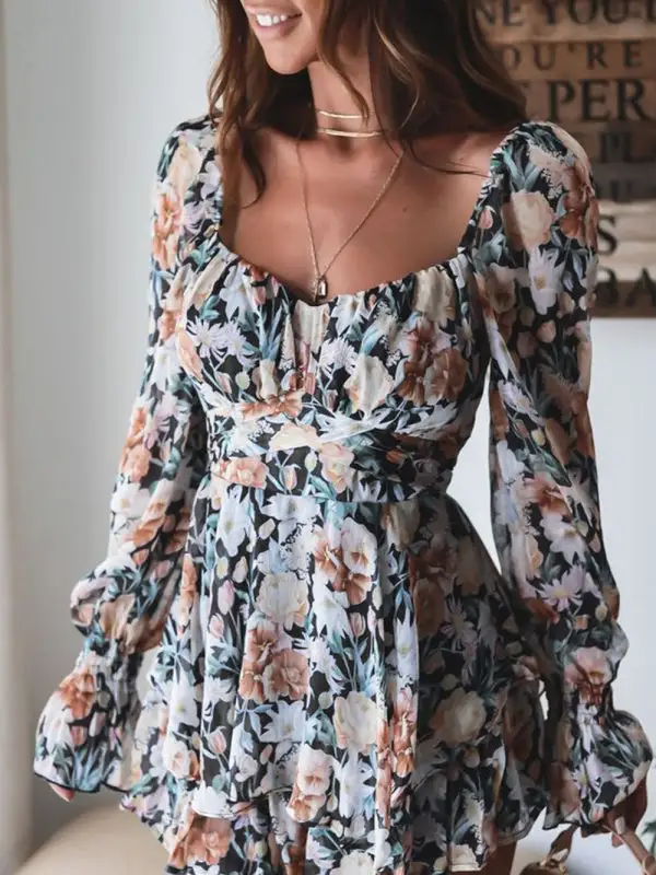 One Neck Lantern Lotus Leaf Long Jumpsuit