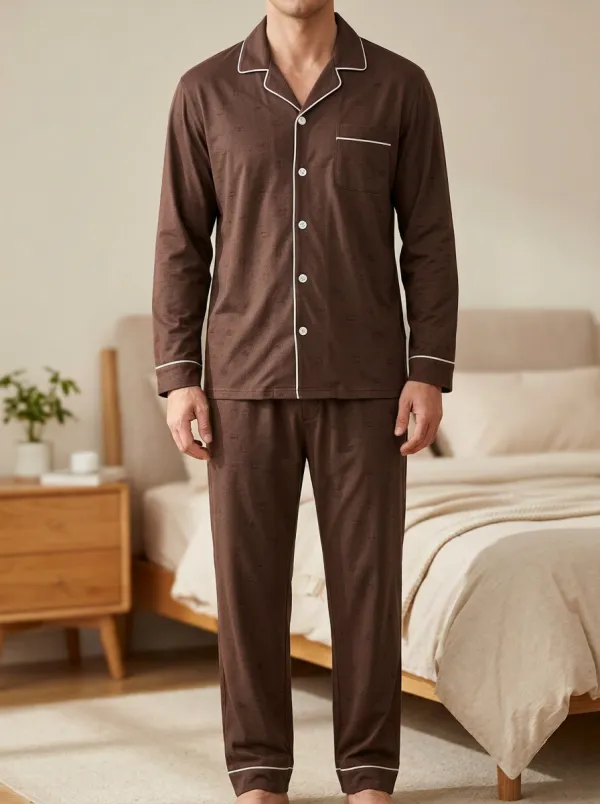 Classic Geometric Men's Pajama Set