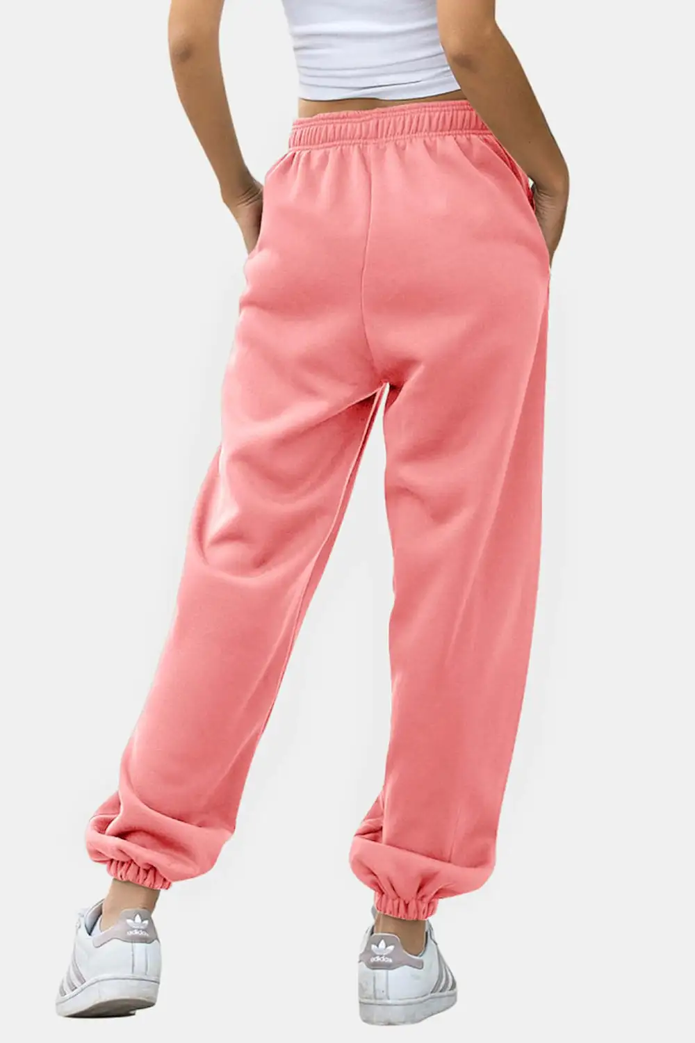 Tailored Elastic-Waist Pocketed Jogger Pants