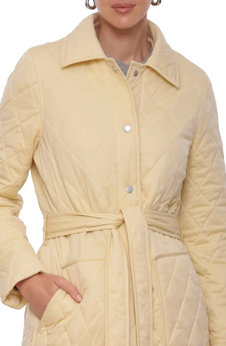 Tie Waist Quilted Jacket