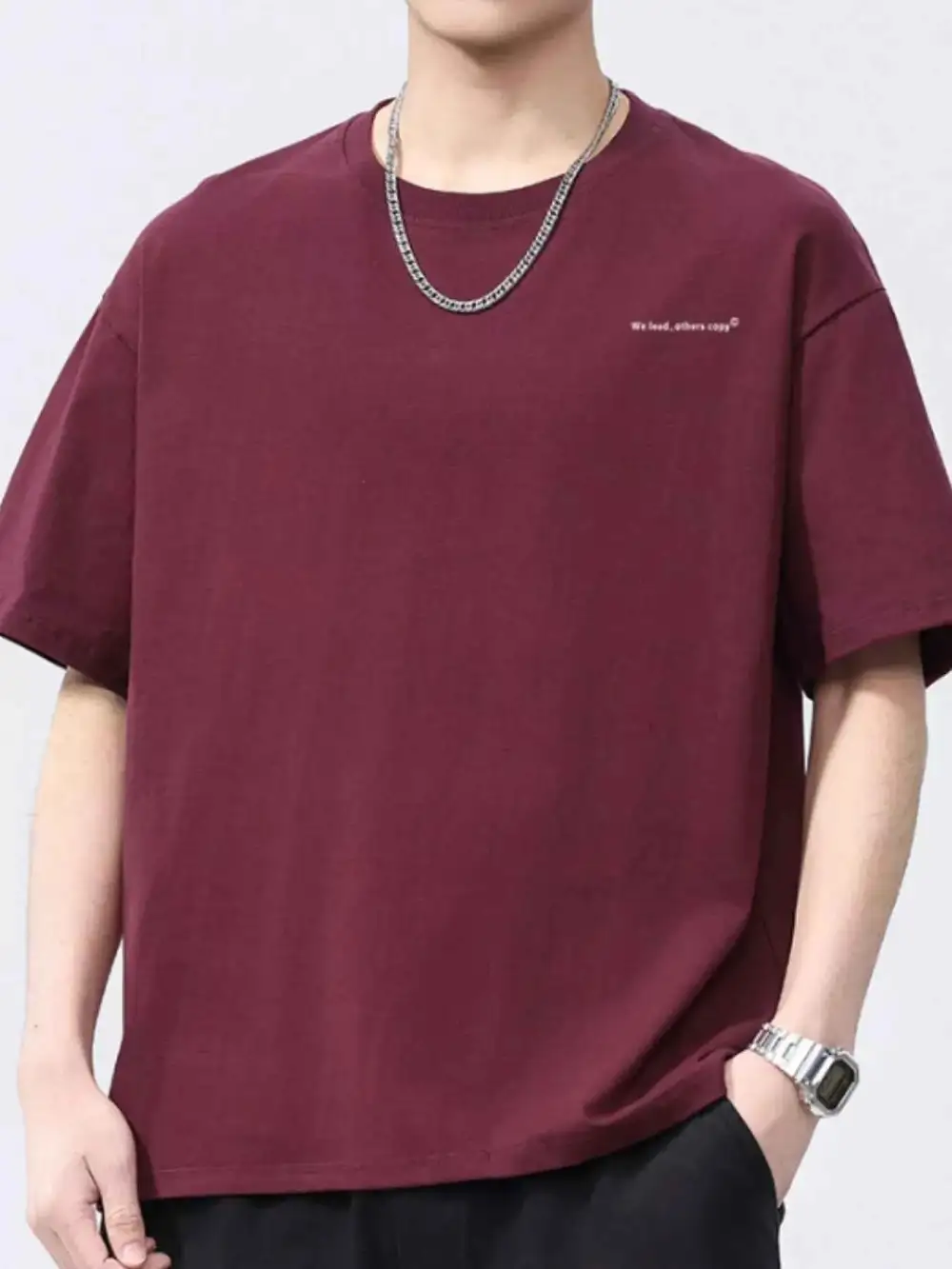 Simple Round Neck Short Sleeve T-Shirt