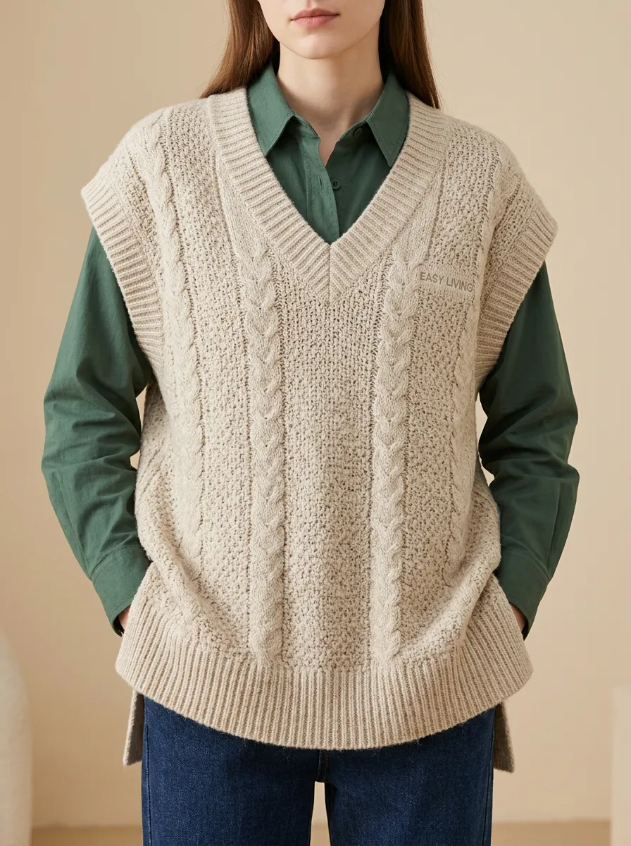 Easy Living Cable Sweater Vest