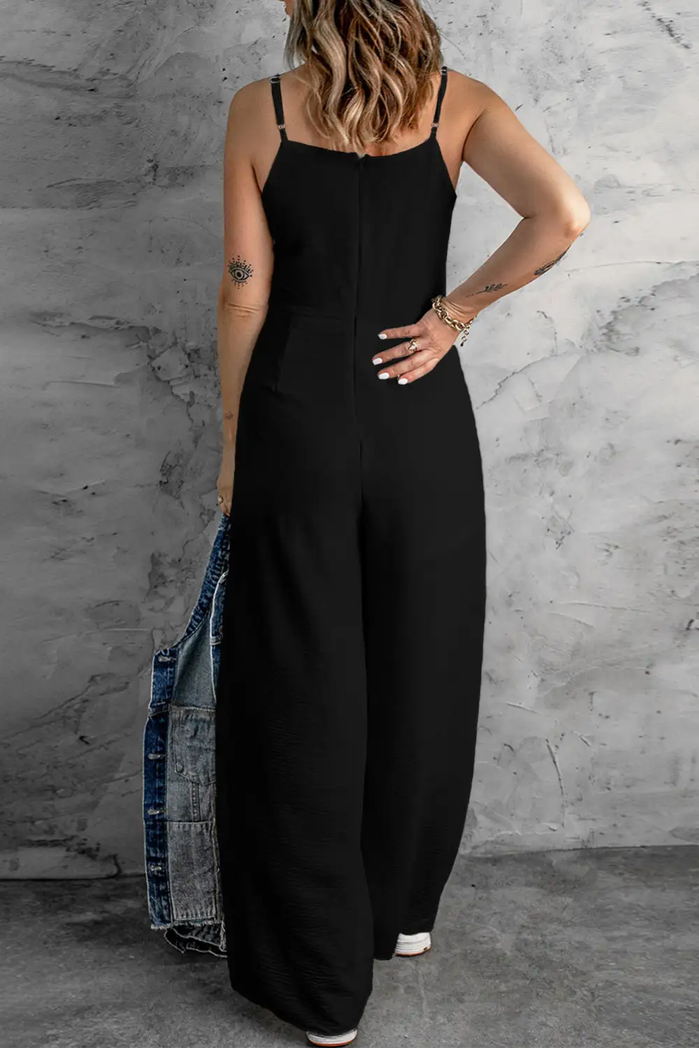 Spaghetti Strap Wide Leg Drawstring High Accessory