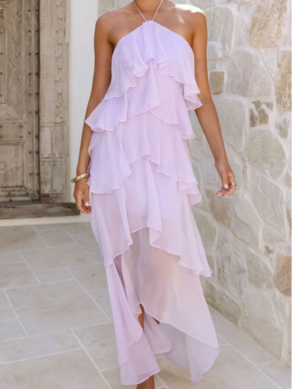 Clean Line Ruffle Dress