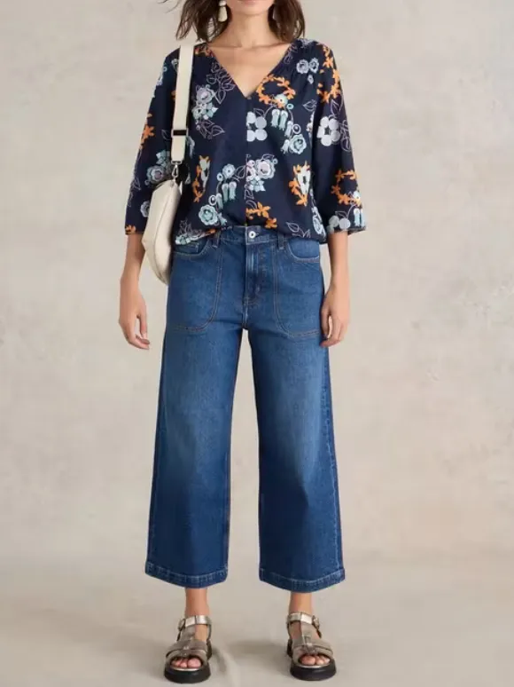 Cropped Wide Leg Jean