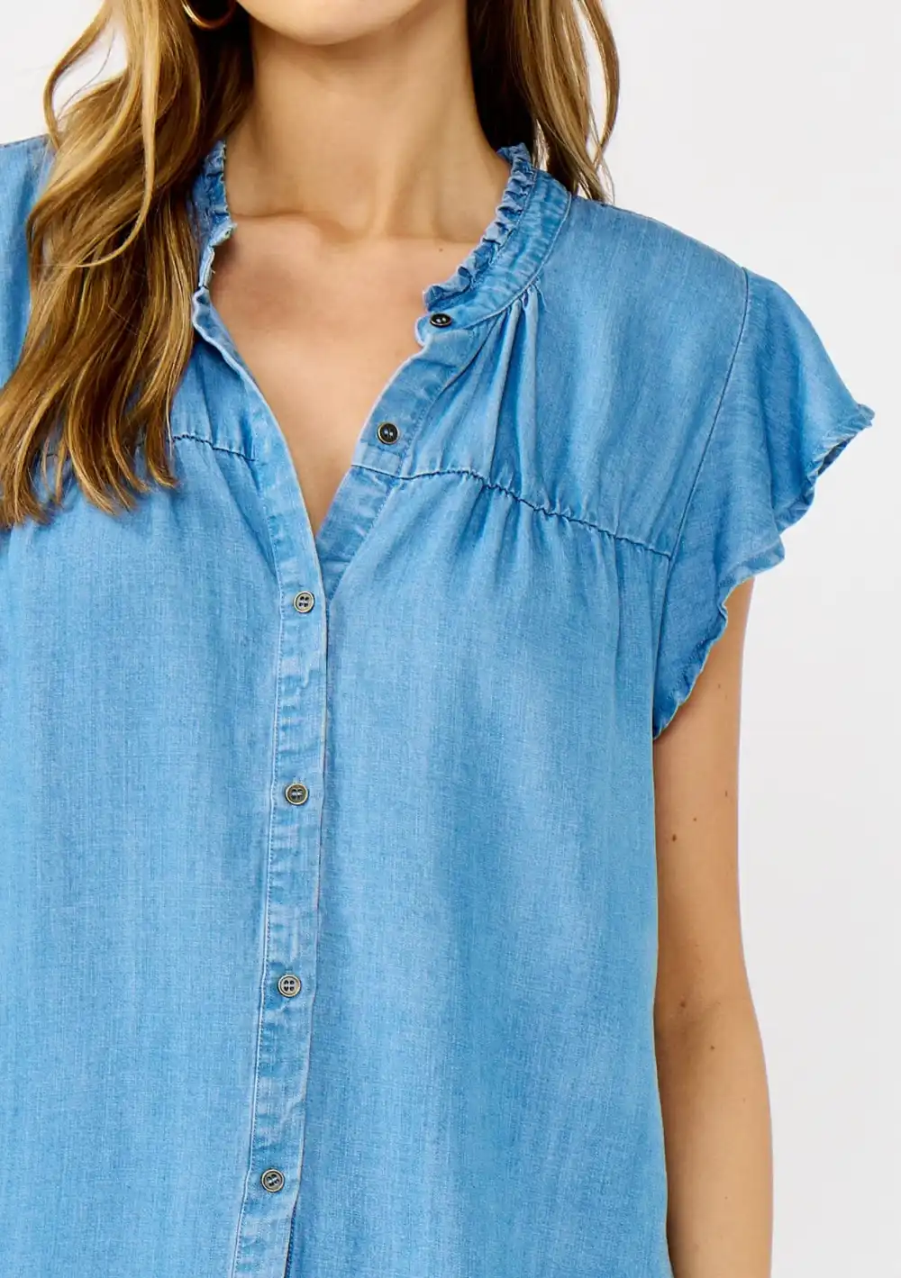 Ruffle Button Up Blouse