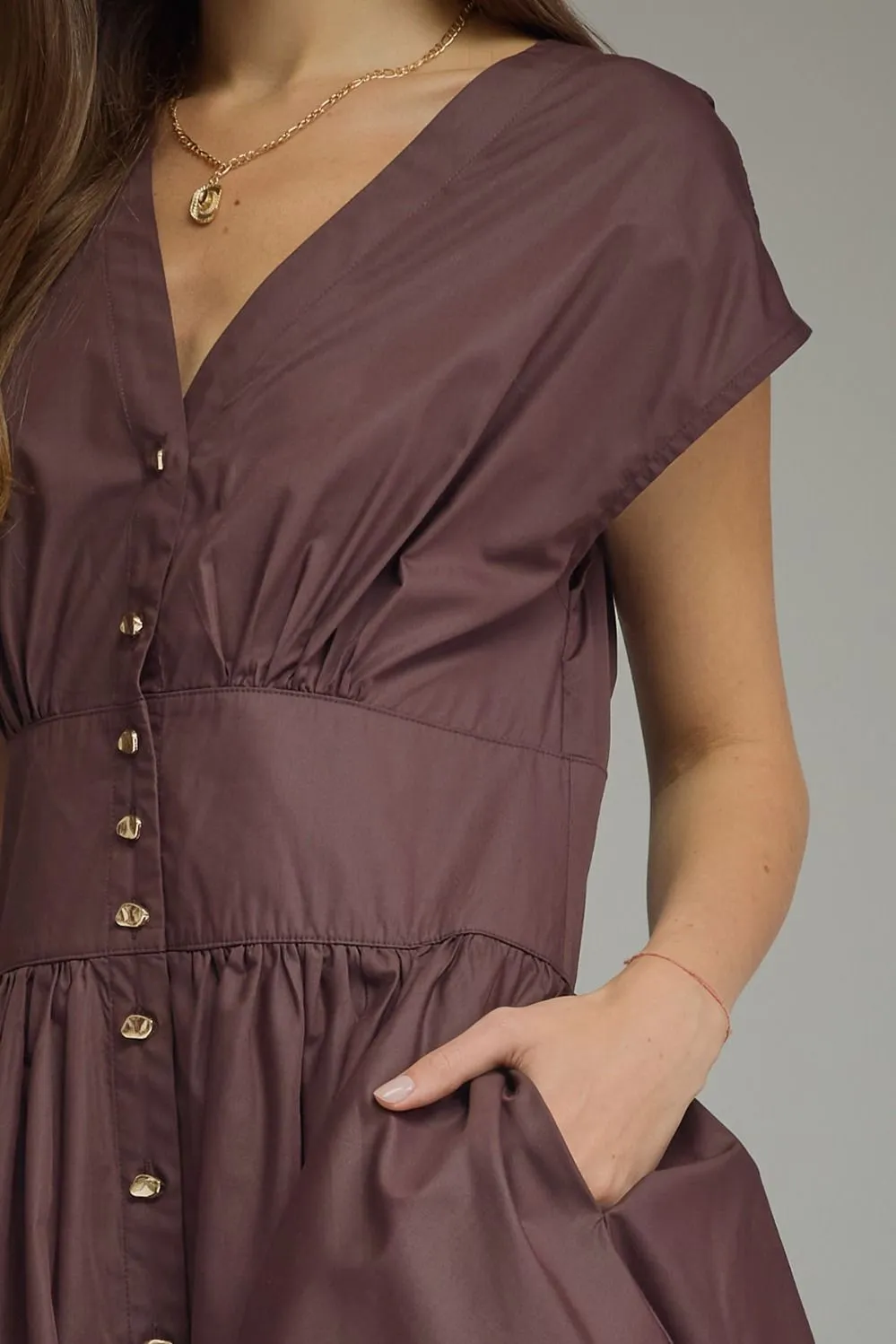 Gathered Waist Mini Dress