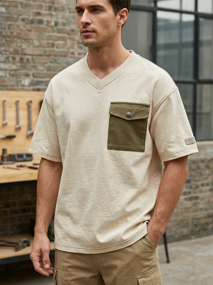 Men's Workwear T-Shirt with Chest Pocket