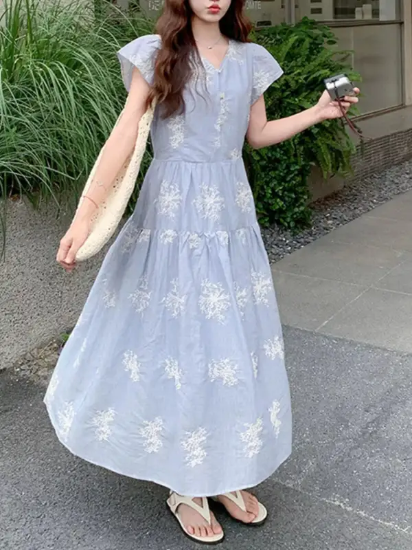 Balanced Detail Tiered Midi Dress