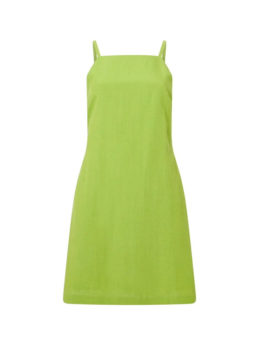 Playful Light Linen Square Neck Dress