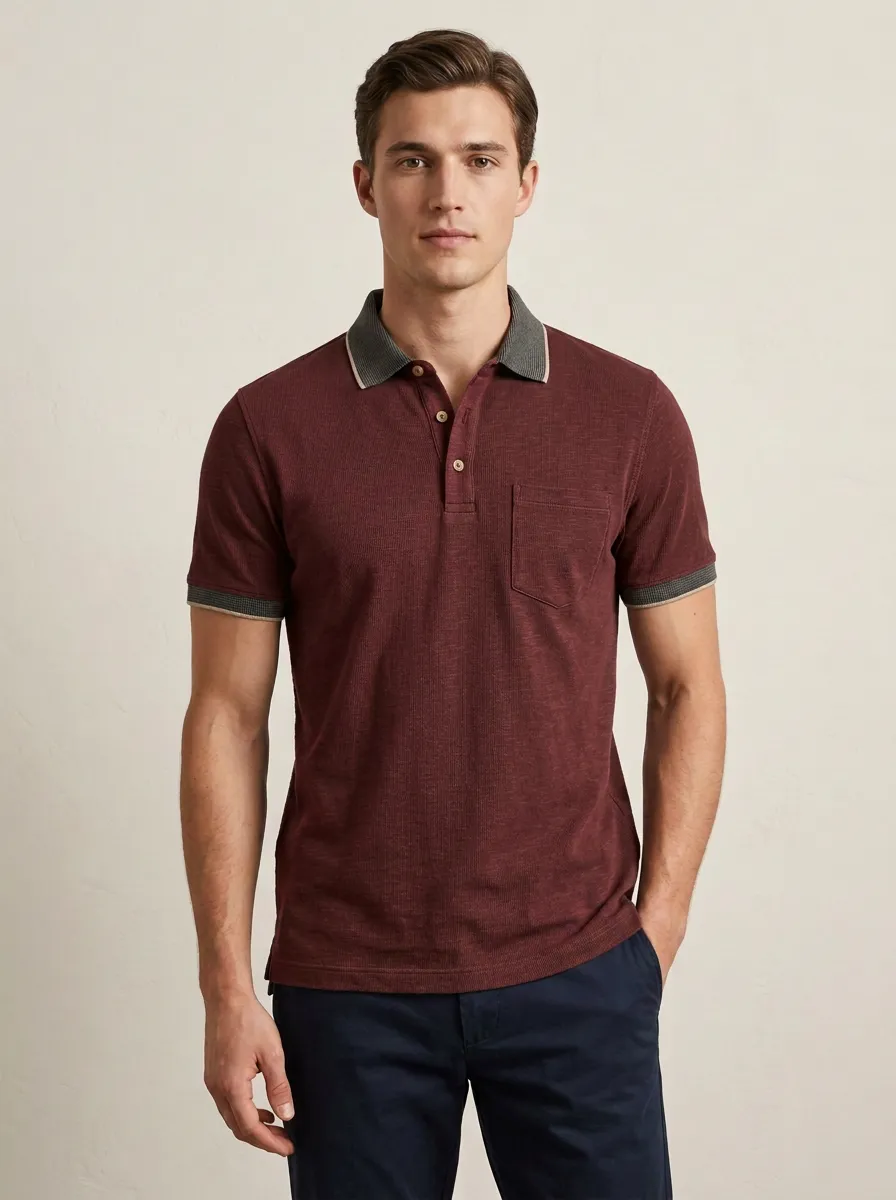 Women's Pocket Textured Polo Shirt