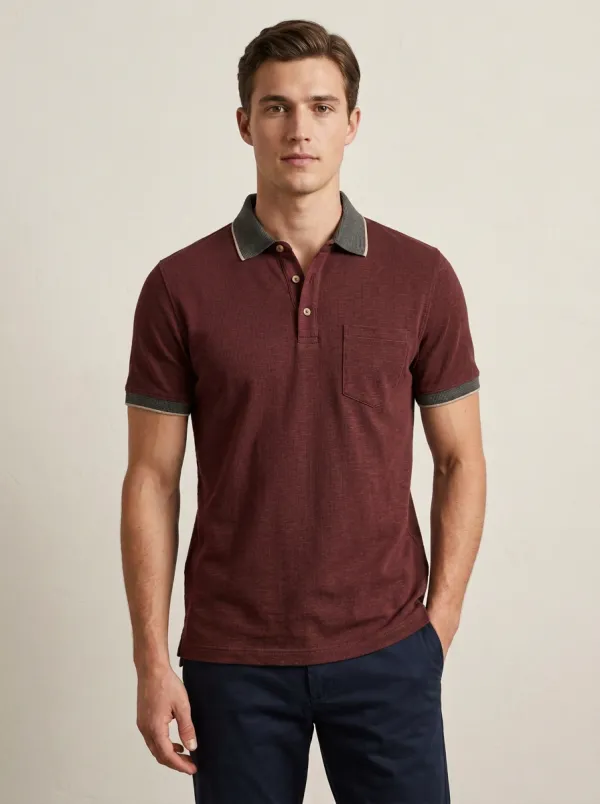 Women's Pocket Textured Polo Shirt