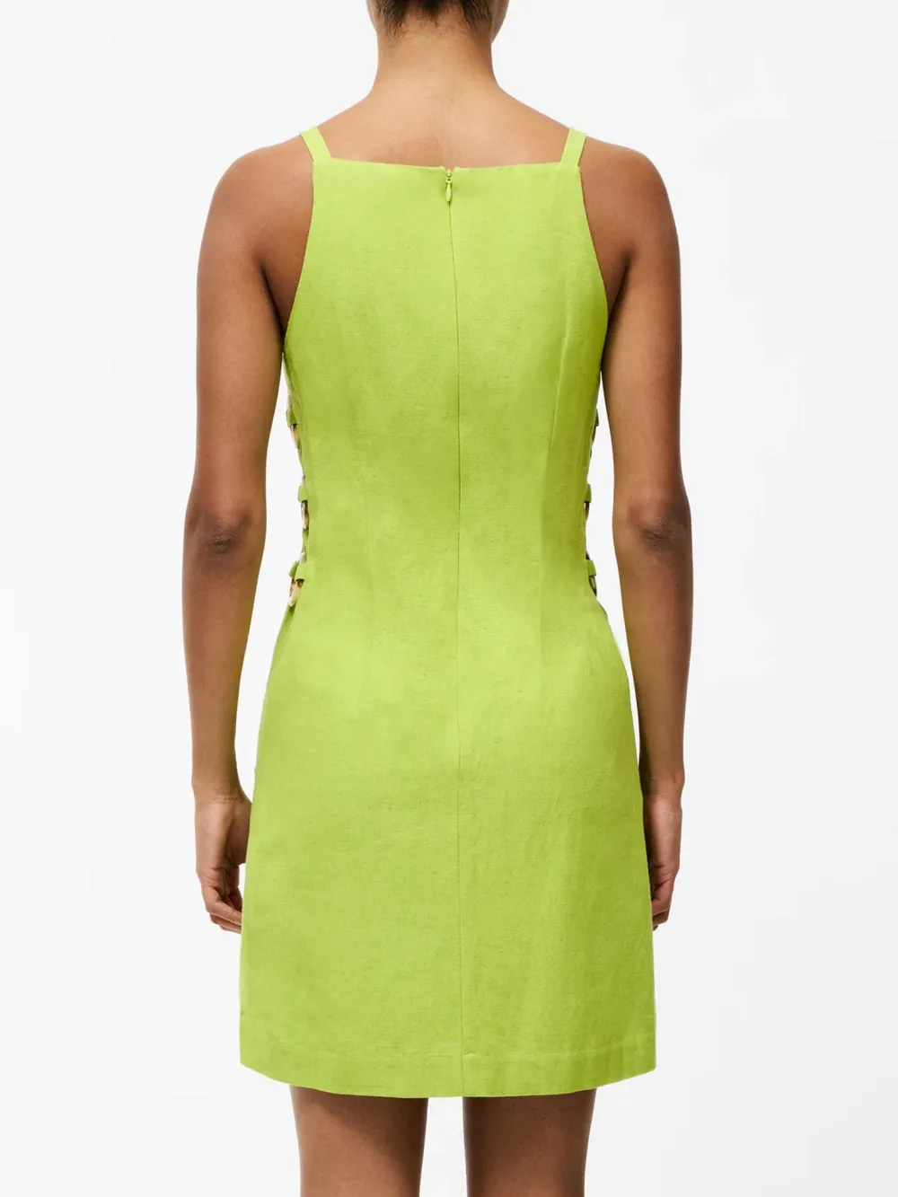 Playful Light Linen Square Neck Dress