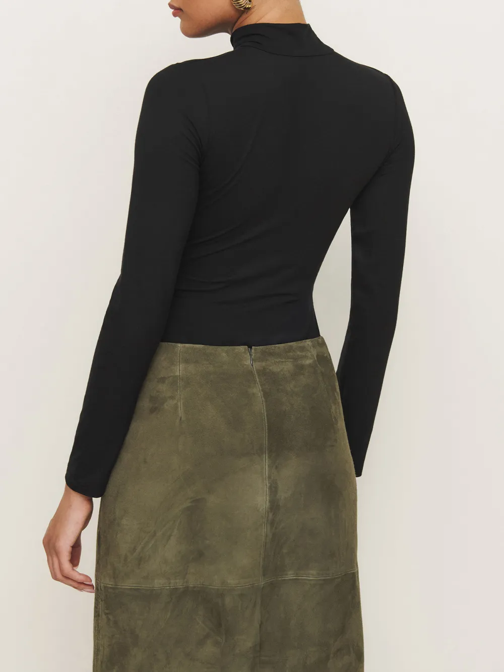 Mock Neck Slim Fit Long Sleeve Top