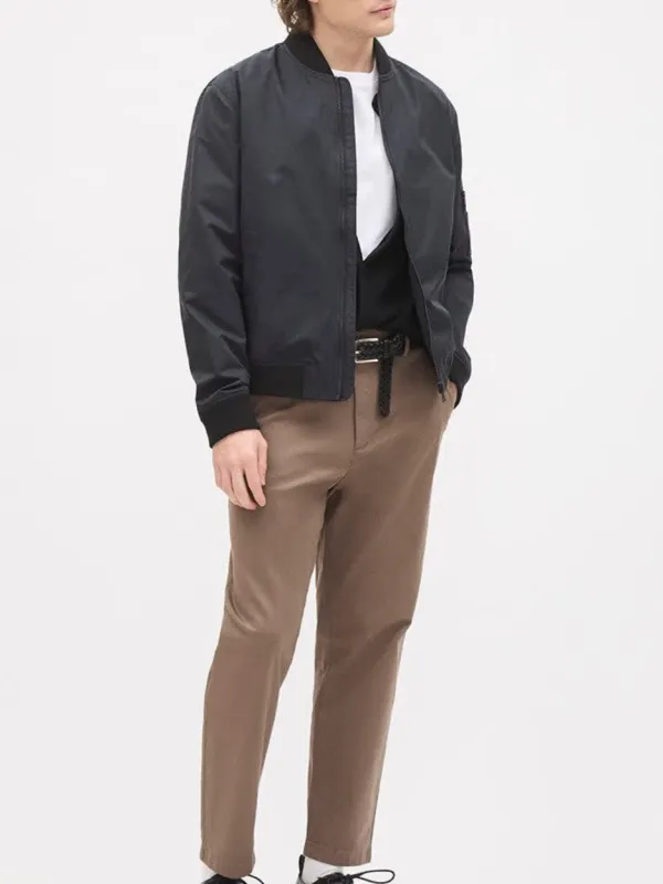 Black Long-Sleeve Casual Style Jacket