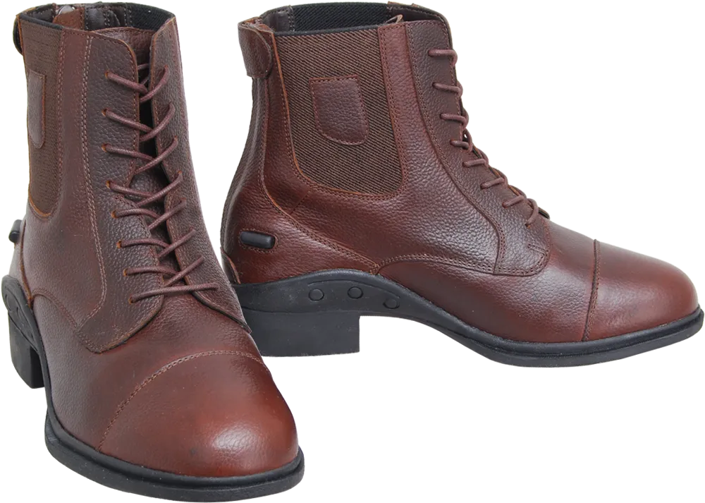 Refined Back Zip Lace-Up Riding Ankle Boots