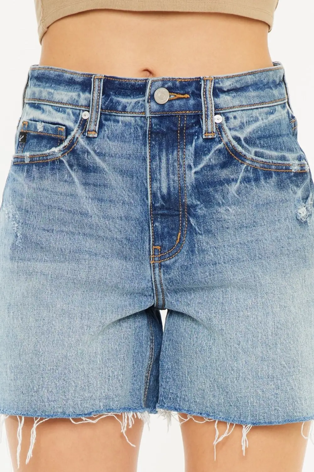Full Size Raw Hem High Waist Denim Shorts