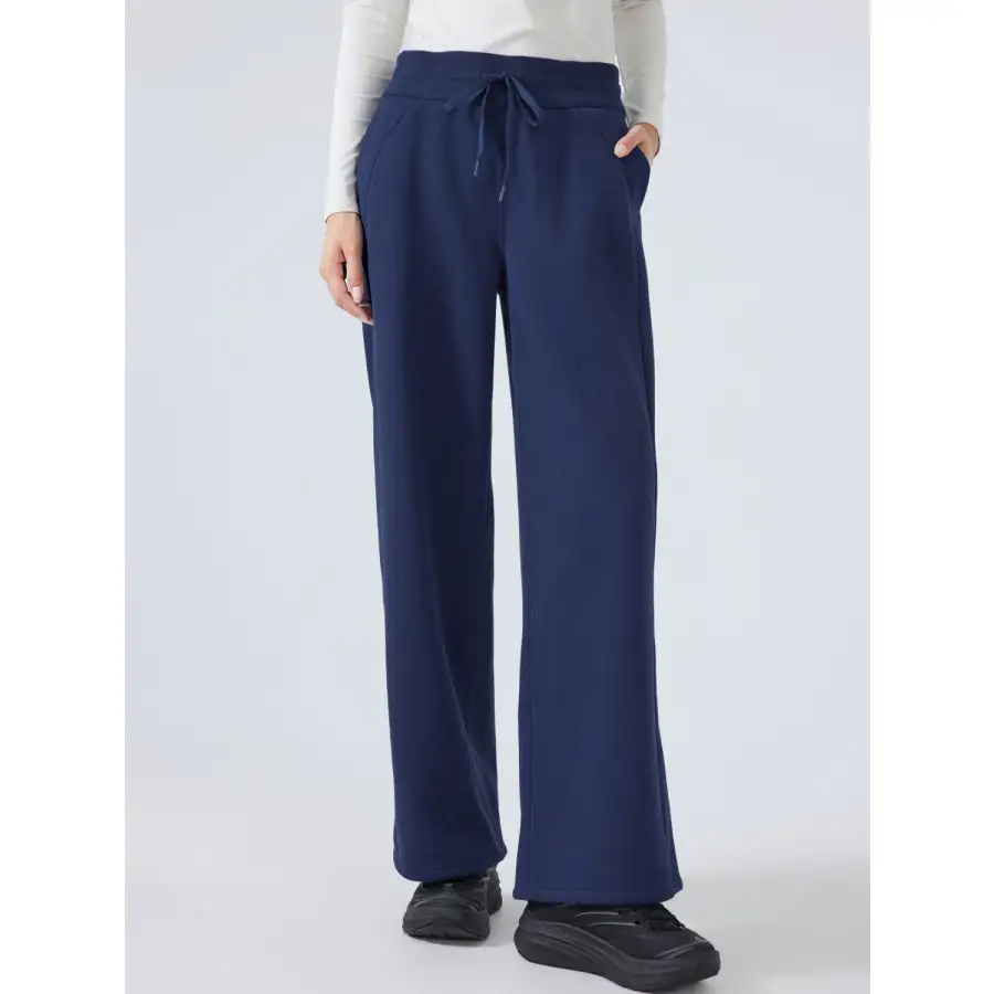 Feminine Drawstring Wide Leg Pants