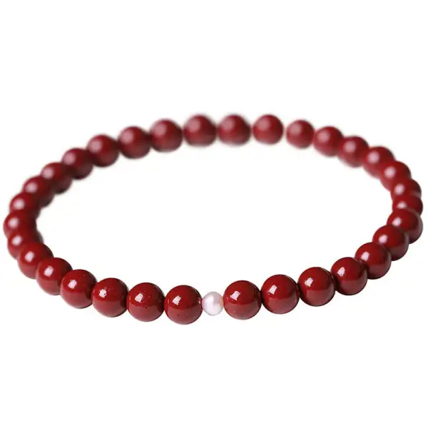 Gourd Pearl Cinnabar Beads Bracelet