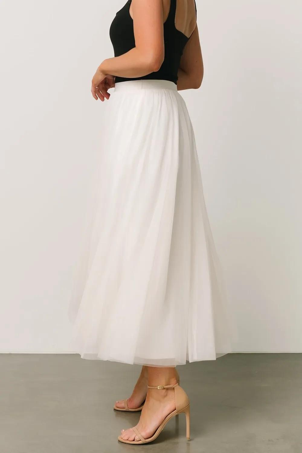 Minimalist High-Waisted Temperament Tulle Skirt