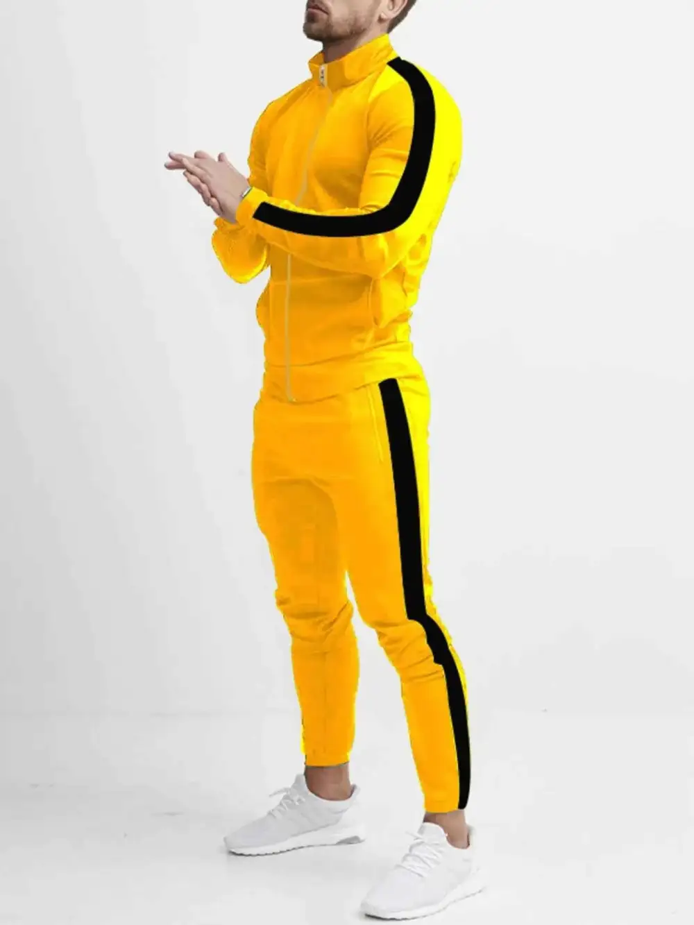 Side Stripes Zip Up Top and Pants Set