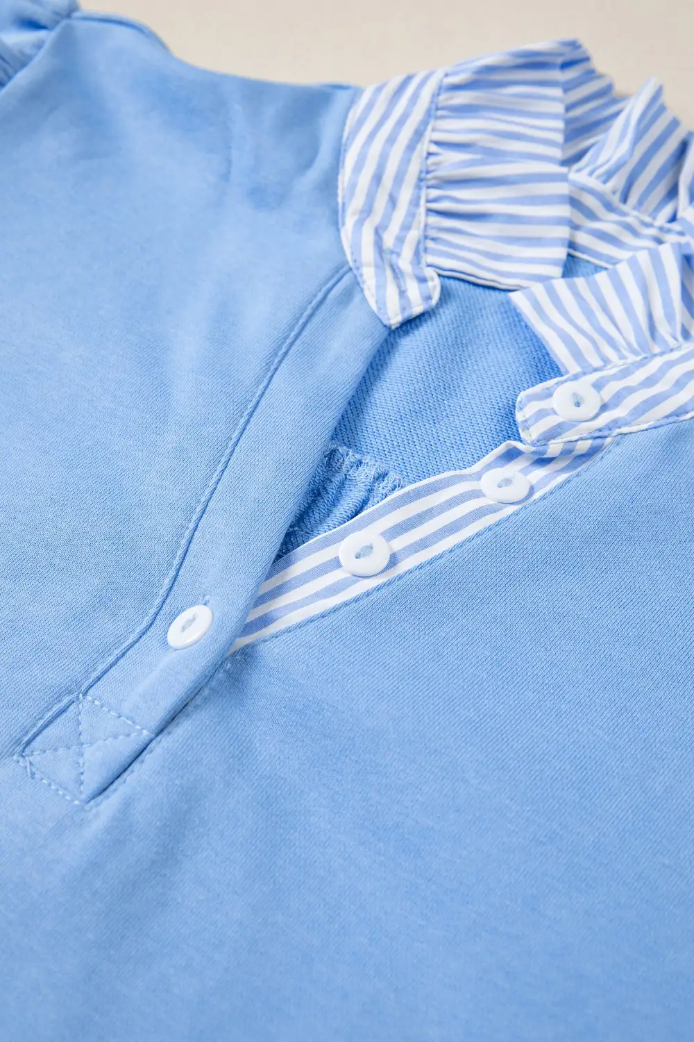 Striped Frilled Collared Blouse
