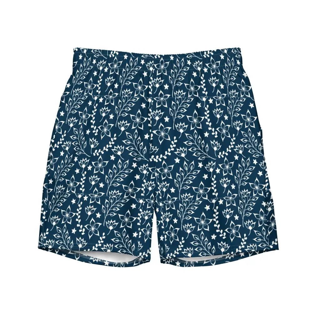 Quick Dry Lined Floral Print Swim Trunks