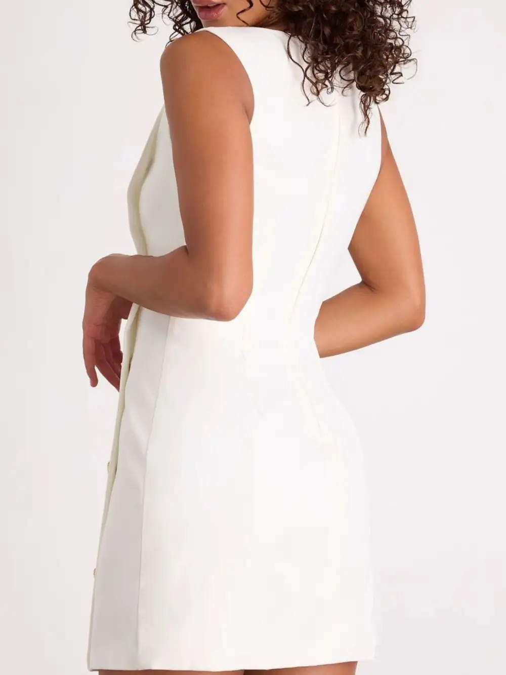Polished Detail Sleeveless Mini Dress
