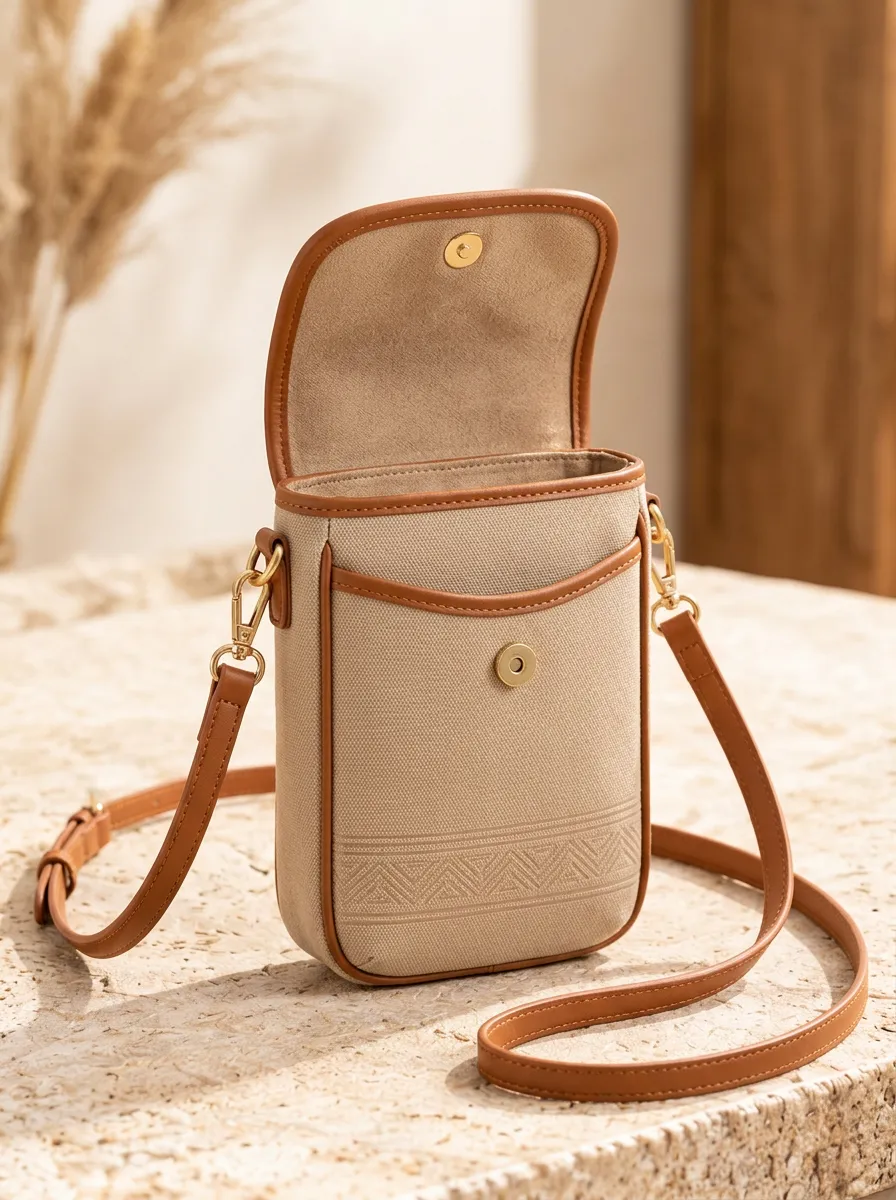 Women's Geometric Earthy Crossbody Phone Pouch